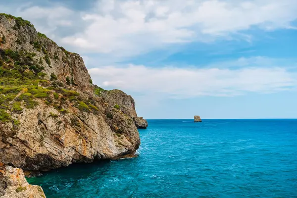 rocky coast of cyprus, sea water, blue lagoon