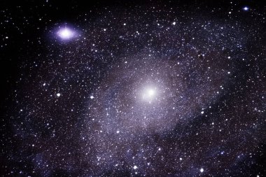 Samanyolu galaksisinin arka planında yıldızlar ve bulutsu uzayda