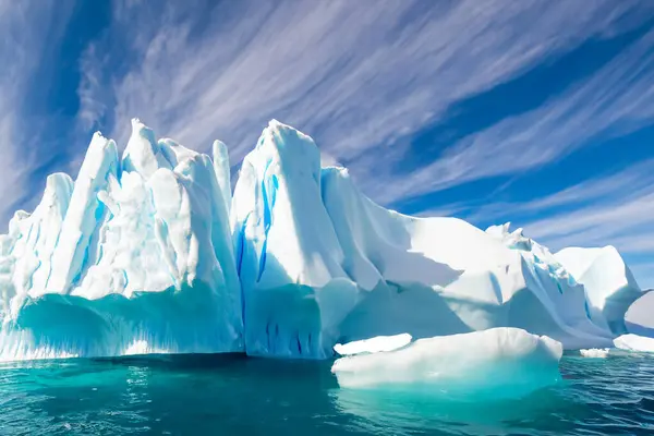 Eis Der Antarktis Mit Eisberg Ozean Stockbild