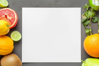 boş kağıt, meyve, sebze ve meyve