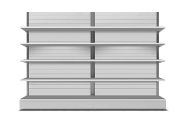 Süpermarket Büyük Gondola Rafı Markalaşma için Ön Görünüm.