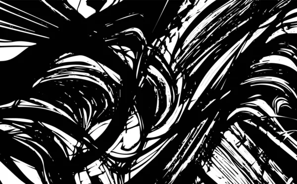 Abstract Grunge Zwarte Textuur Vorm Vlekken Silhouetten Golven Lijnen Monochroom — Stockvector