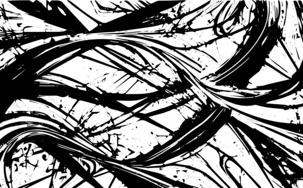 Abstract Grunge Zwarte Textuur Vorm Vlekken Silhouetten Golven Lijnen Monochroom — Stockvector