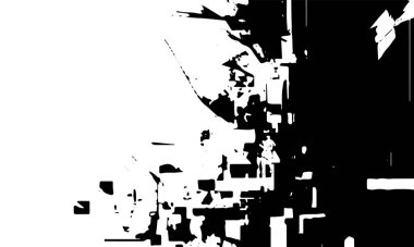 Grunge siyah soyut noktalar ve şekiller. Vektör arkaplanı