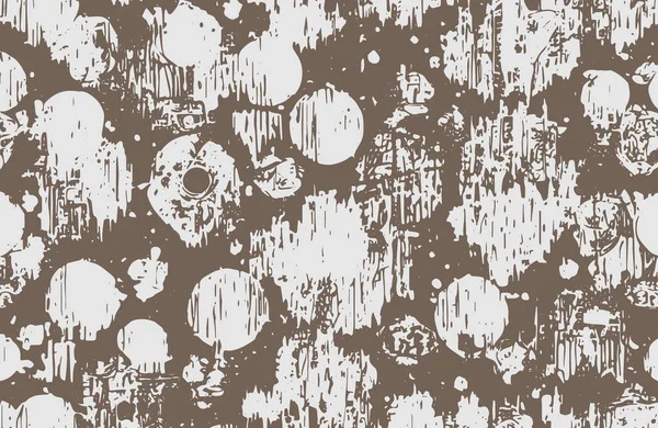 Grunge Sphères Texture Abstraite Tache Cercles Fond Vectoriel — Image vectorielle