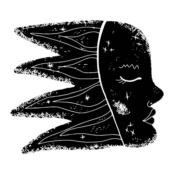 有一张脸的彗星童话人物 图形纹理元素 — 图库矢量图片