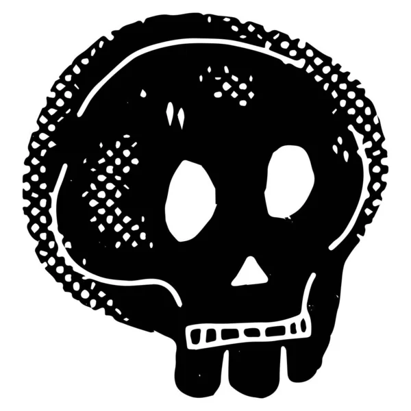 Crâne Stylisé Illustrations Halloween Élément Texture Graphique Vecteur — Image vectorielle