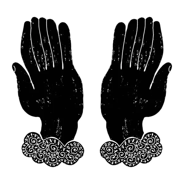 Руки Графіка Ліногравюра Сільська Текстура Векторний Елемент — стоковий вектор