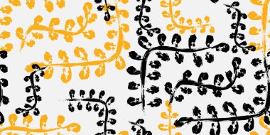 Klasik çiçek desenleri, küçük yuvarlak yapraklı dallar. Vektörsüz desen.