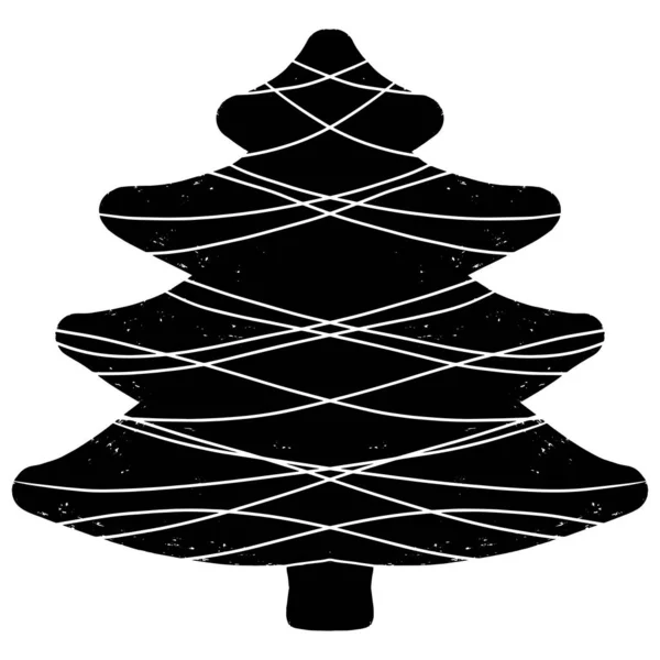 クリスマスツリー リノックスタイルのイラスト スタイリッシュなスタイル デザインのためのベクトル要素 — ストックベクタ