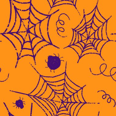 Ağ. Cadılar Bayramı dekoru. Doku çizimi. Vektörsüz desen