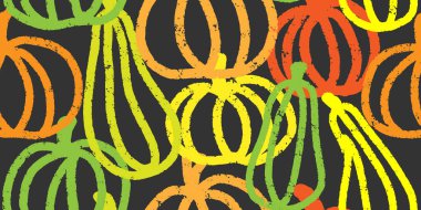 Şekillendirilmiş balkabakları. Doku çizimi. Vektörsüz desen
