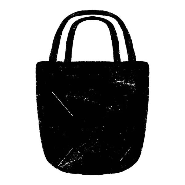 Sac Shopper Élément Vectoriel Noir — Image vectorielle