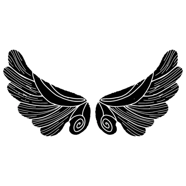 Ангельские Стилизованные Крылья Векторный Чёрный Элемент — стоковый вектор