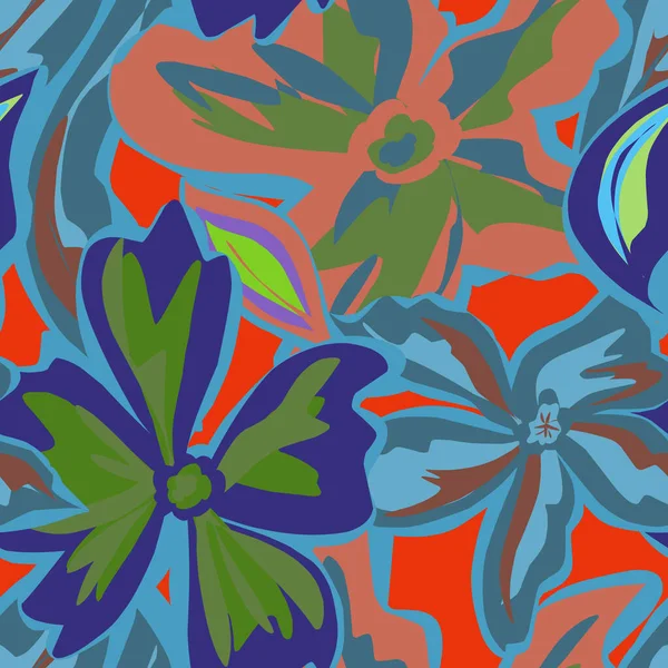 Stilisierte Blumen Für Design Druck Tapeten Papier Textilien Vektor Überlappendes — Stockvektor