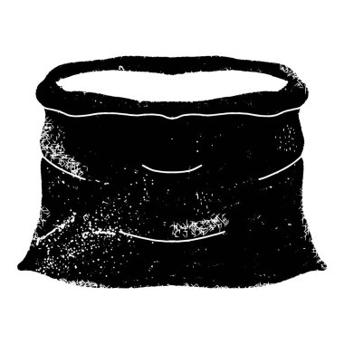 Boş çanta. Grafik sanatları. Vektör dokusu ögesi.