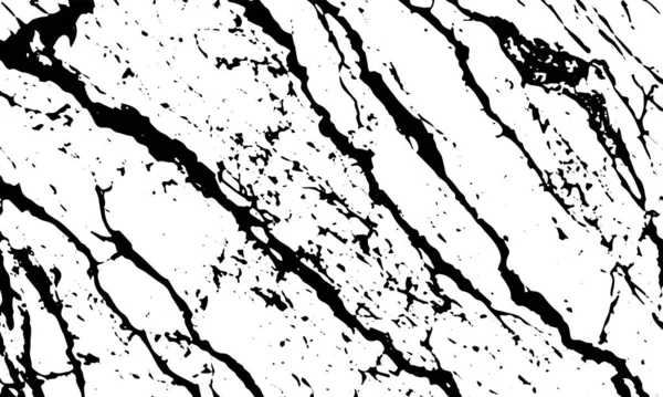 Taştaki Damarlardaki Çizgilerdeki Yongalardaki Çatlakların Tuhaf Dokusu Vektör Siyah Arkaplan — Stok Vektör