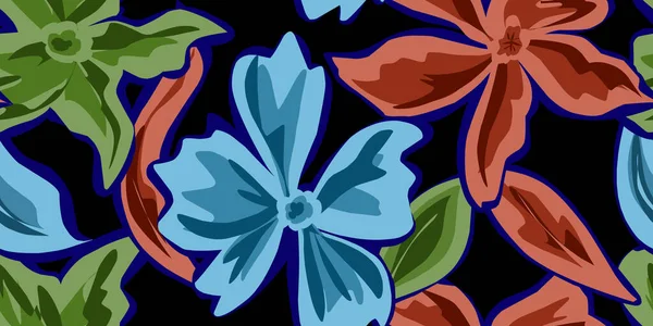Fleurs Stylisées Pour Conception Impression Papier Peint Tissus Papier Modèle — Image vectorielle