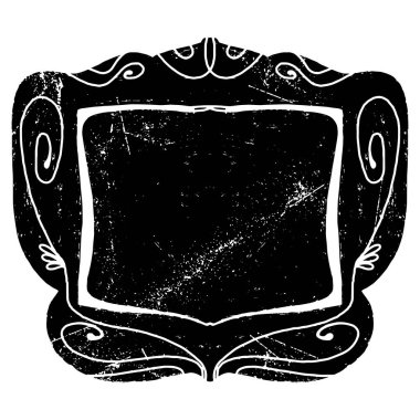 Klasik etiket, çerçeve, vesaire. Linocut stili, stil, kırsal stil. Tasarım için vektör ögesi