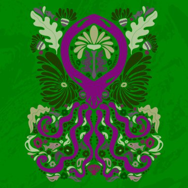 ahtapot halk sanatı Norveç tarzı