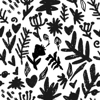 desen süslemesi stili bitkiler elementler doğal motifler pürüzsüz örtüşmeyen sonsuz model uyum vektörü