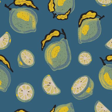 Limon ve misket limonlarıyla biçimlendirilmiş doku üst üste binen sonsuz vektör uyumluluğu