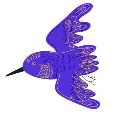 mavi kuş düz çizgi film biçimi vektörü