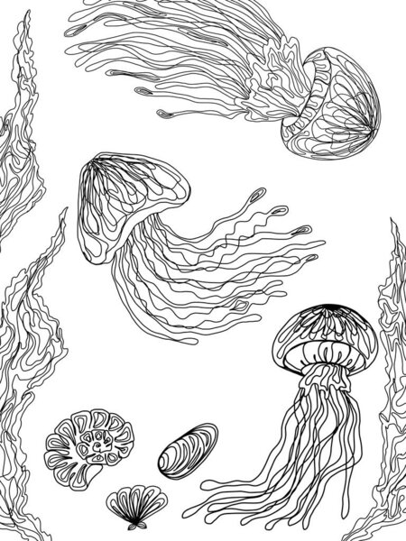 Фон медузы для вектора карт