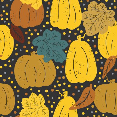 İskandinav usulü balkabağı deseni. Vektörsüz desen