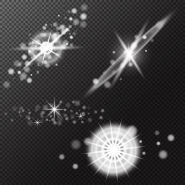 Aydınlatma efekti, izole patlamalar, patlamalar toz tabakası güneş patlaması, güneş ışığı, vektör etkisi