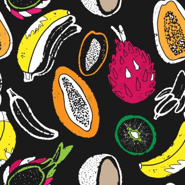Egzotik tropikal meyve dokusu biçimlendirilmiş kusursuz model uyum vektörü