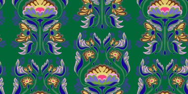 Ukrayna halk sanatı çiçek karışımı süslemeler etnik motifler vektörsüz üstüste binen desenler Petrykivka resim uyumluluğu