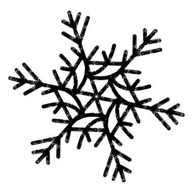 Linocut stilinde desenli siyah simetrik element. vektör ögesi