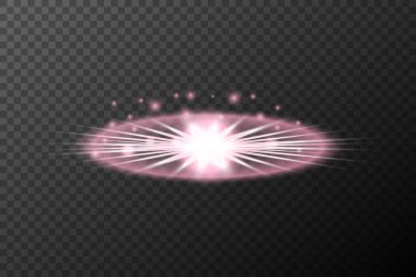 Işık efekti pembe izole alev patlaması parlak toz çizgisi güneş patlaması neon ışıklı bayram festivali, vektör elementi