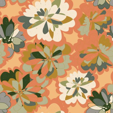 Soyut fantezi sanrısal çiçek vektörü, kusursuz desenli duvar kağıdı arka planı