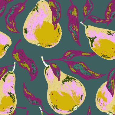 Şekillendirilmiş armutlar ve akan yapraklardan oluşan kusursuz bir desen. Sanatsal doku ve kalın şekiller onu tekstil, ambalaj, mutfak dekorasyonu ve mevsimsel tasarım projeleri için harika kılıyor..