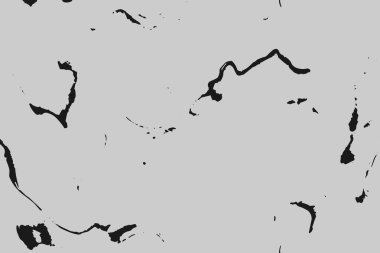 Yıkım efektli soyut arkaplan dokusu, mürekkep lekeleri, grunge. Tehlike örtüsü, kaba, kirli duvar konsepti. Siyah, gri. Yıpranmış, yıpranmış, yıpranmış. Vektör arkaplanı