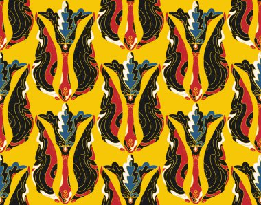 Dekoratif çiçekler ve folklorik sanat tarzında yapraklarla kusursuz çiçek deseni. Geleneksel motiflerden esinlenilmiş klasik süsleme baskısı. Tekstil, duvar kâğıtları ve kırtasiye malzemeleri için mükemmel..