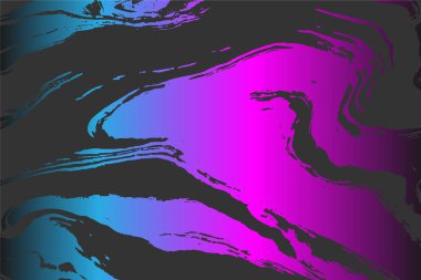 Yıkım efektli soyut arkaplan dokusu, mürekkep lekeleri, grunge. Tehlike örtüsü, kaba, kirli duvar konsepti. Leylak mavisi metalik. Yıpranmış, yıpranmış, yıpranmış. Vektör arkaplan