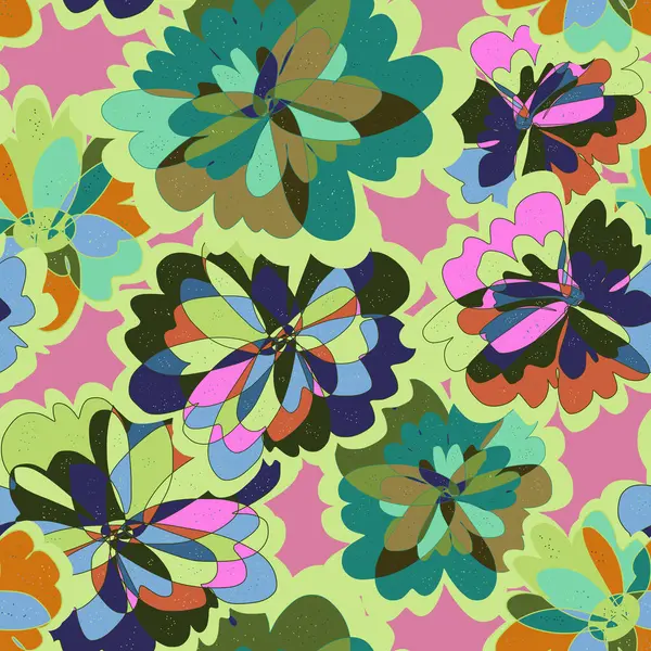 Soyut fantezi sanrısal çiçek vektörü, kusursuz desenli duvar kağıdı arka planı