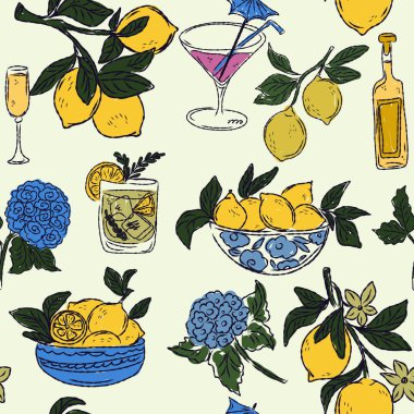 Dolce Vita koleksiyonu, Akdeniz yaşam tarzından esinlenerek canlı renk aksanlarına sahip tuhaf, pürüzsüz bir desen. El çizimi çizim biçimi