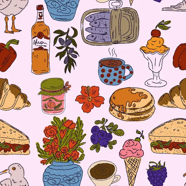 Dolce Vita koleksiyonu, Akdeniz yaşam tarzından esinlenerek canlı renk aksanlarına sahip tuhaf, pürüzsüz bir desen. El çizimi çizim biçimi