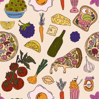 Dolce Vita koleksiyonu, Akdeniz yaşam tarzından esinlenerek canlı renk aksanlarına sahip tuhaf, pürüzsüz bir desen. El çizimi çizim biçimi