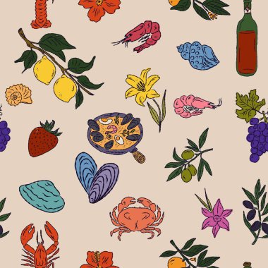 Dolce Vita koleksiyonu, Akdeniz yaşam tarzından esinlenerek canlı renk aksanlarına sahip tuhaf, pürüzsüz bir desen. El çizimi çizim biçimi