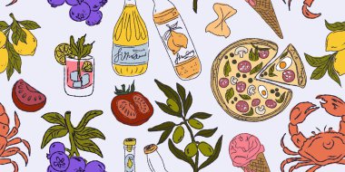 Dolce Vita koleksiyonu, Akdeniz yaşam tarzından esinlenerek canlı renk aksanlarına sahip tuhaf, pürüzsüz bir desen. El çizimi çizim biçimi