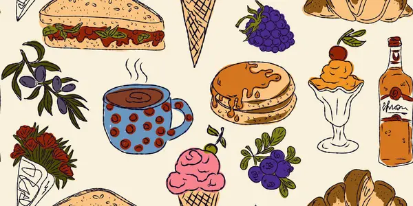 Dolce Vita koleksiyonu, Akdeniz yaşam tarzından esinlenerek canlı renk aksanlarına sahip tuhaf, pürüzsüz bir desen. El çizimi çizim biçimi