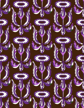 Dekoratif çiçekler ve folklorik sanat tarzında yapraklarla kusursuz çiçek deseni. Geleneksel motiflerden esinlenilmiş klasik süsleme baskısı. İskandinav tarzı, etnik motif