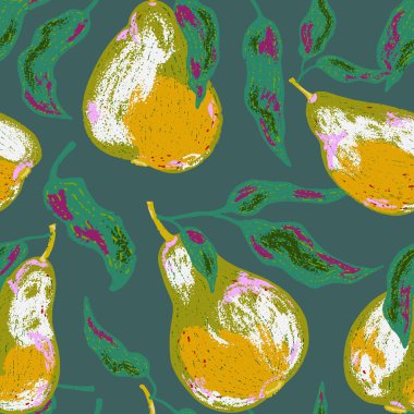 Şekillendirilmiş armutlar ve akan yapraklardan oluşan kusursuz bir desen. Sanatsal doku ve kalın şekiller onu tekstil, ambalaj, mutfak dekorasyonu ve mevsimsel tasarım projeleri için harika kılıyor..
