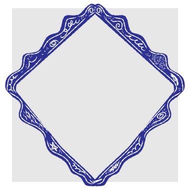 El çizimi dekoratif çerçeve karalama çizimi tarzında. Dalgalı çizgileri ve girdapları olan vektör çizimi. Kartlar, davetiyeler, posterler ya da fotoğraf dekorasyonu için mükemmel..