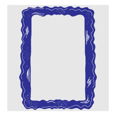 El çizimi dekoratif çerçeve karalama çizimi tarzında. Dalgalı çizgileri ve girdapları olan vektör çizimi. Kartlar, davetiyeler, posterler ya da fotoğraf dekorasyonu için mükemmel..